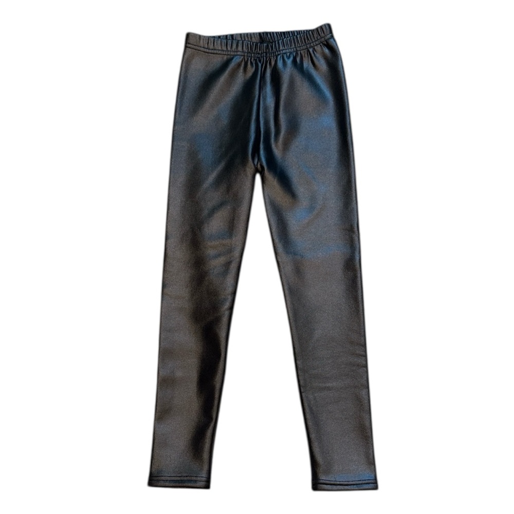 Kids Black Faux Leather Leggings